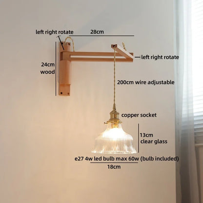 Élise Glass Flower Wall Lamp Flexible Arm Nordic