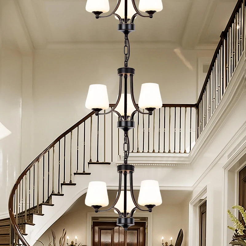Isabelle Nordic Glass Stair Pendant Chandelier