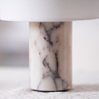 Aurélie Marble Sediment Table Lamp with Fabric Shade
