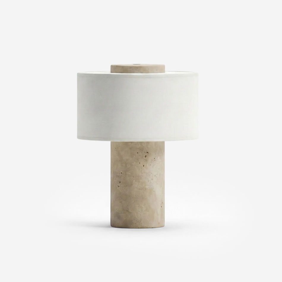 Aurélie Marble Sediment Table Lamp with Fabric Shade