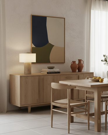 Aurélie Marble Sediment Table Lamp with Fabric Shade
