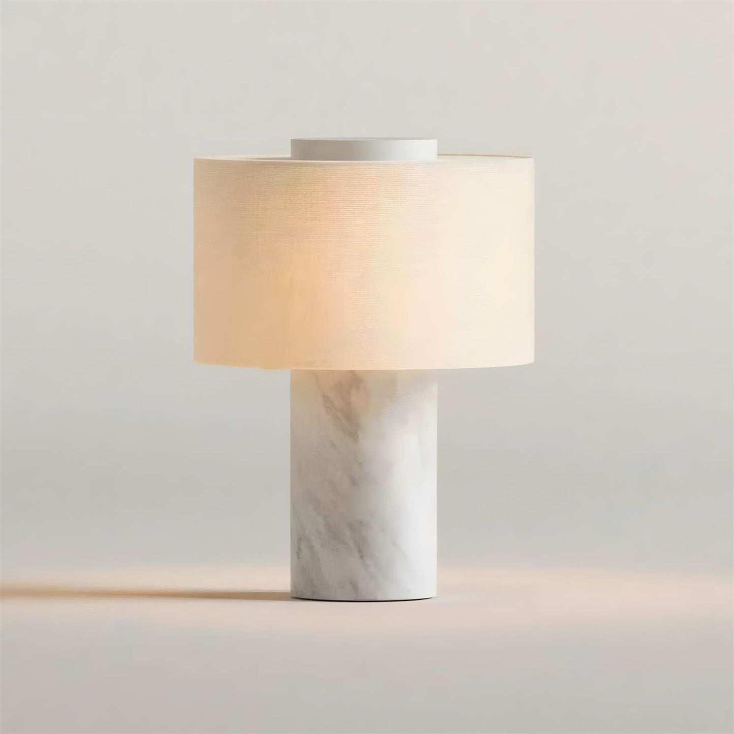 Aurélie Marble Sediment Table Lamp with Fabric Shade