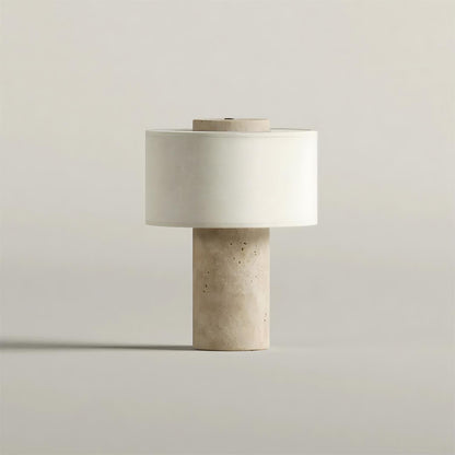 Aurélie Marble Sediment Table Lamp with Fabric Shade