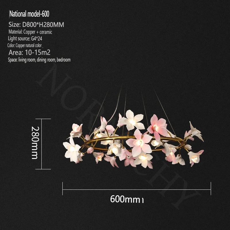 Celestia Luxury Ceramic Flower Chandelier