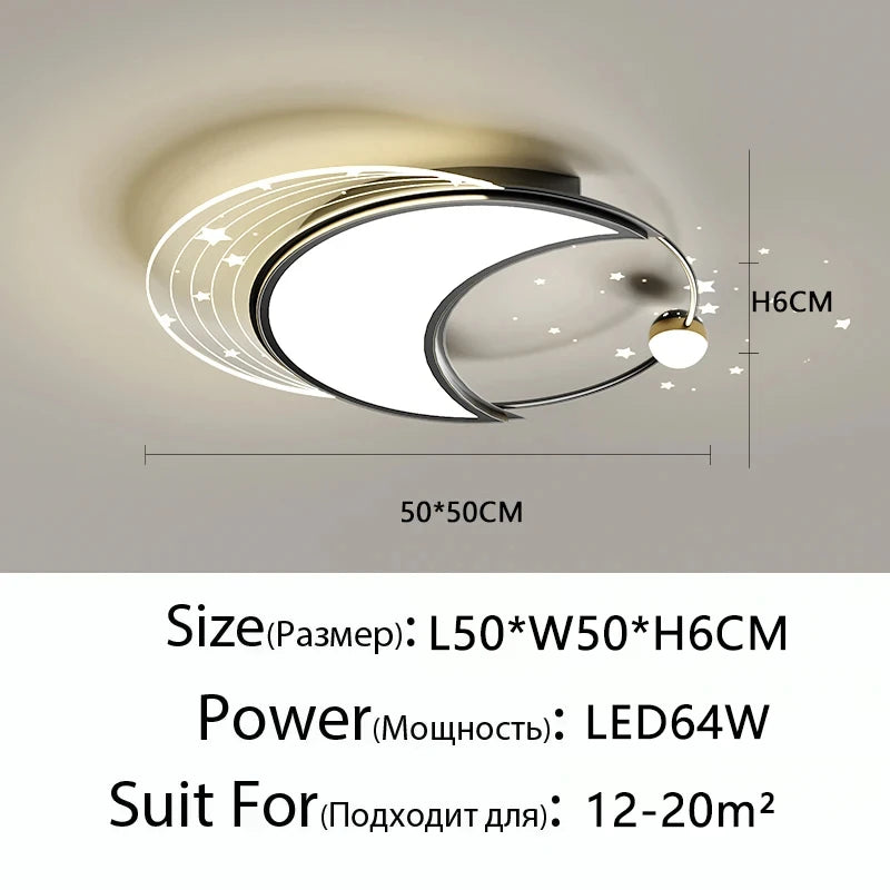 Sophie Modern Gold LED Ceiling Lamp Remote Dimmable Living Bedroom Light