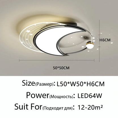 Sophie Modern Gold LED Ceiling Lamp Remote Dimmable Living Bedroom Light