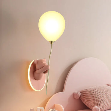 Chloé Balloon Bear LED Wall Lamp Kids Room Princess Style