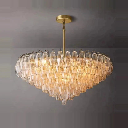 Retro Champagne Pendant Light for Large Living Room Lighting