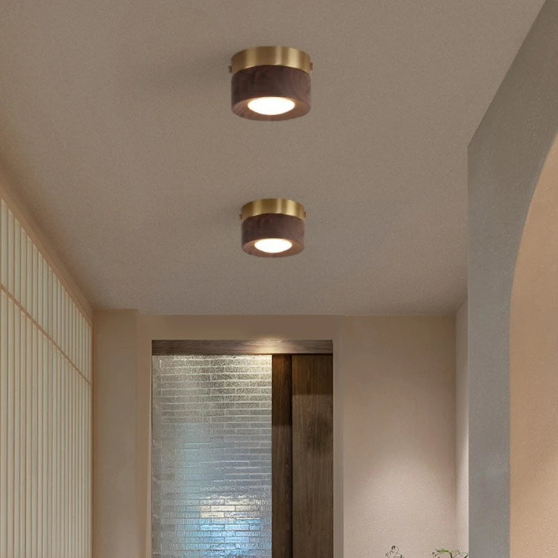 Anouk Walnut Wood LED Ceiling Spotlight Light