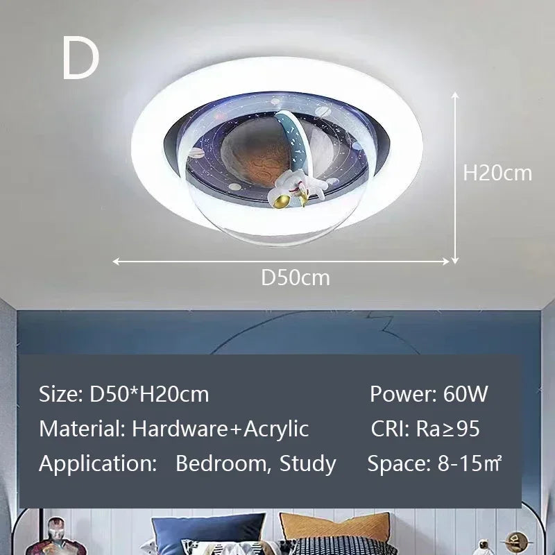 Amélie Astronaut Rocket LED Ceiling Light Kids Room Dimmable