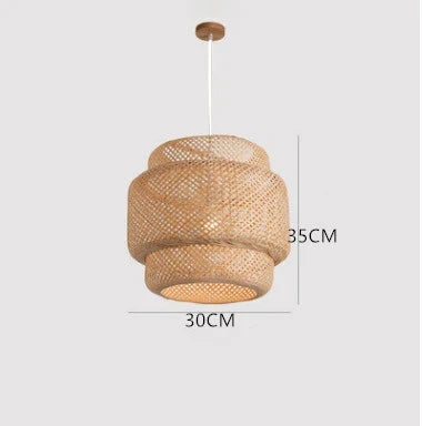Élise Bamboo Hand-Knitted Pendant Lamp E27 Japanese Style Light