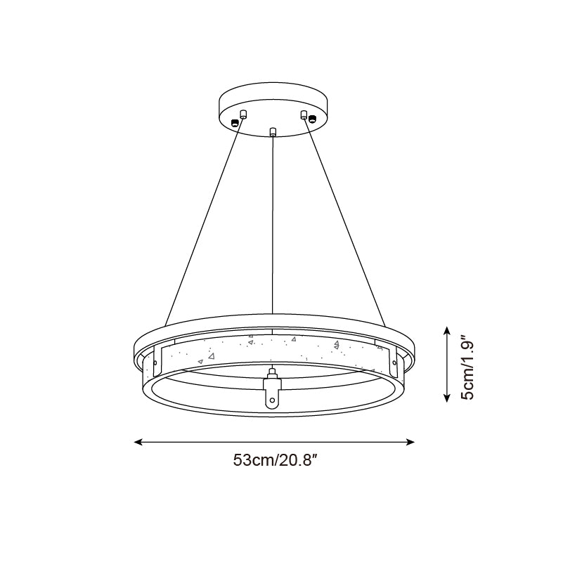 Laurent Ring Chandelier, Travertine Stone with Integrated LED