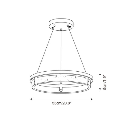 Laurent Ring Chandelier, Travertine Stone with Integrated LED