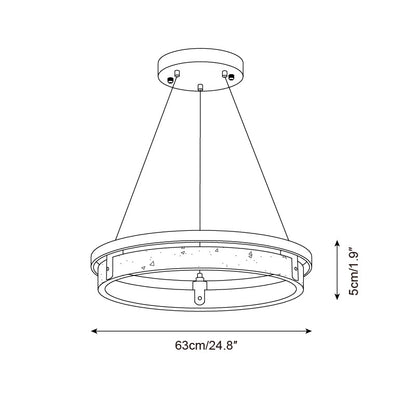 Laurent Ring Chandelier, Travertine Stone with Integrated LED