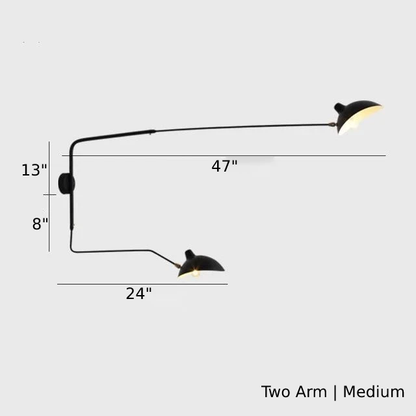 Camille Serge Duckbill Swing Arm Wall Lamp