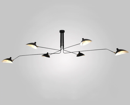 Camille Industrial Rotating Arm LED Ceiling Light Black Brass Adjustable Fixture