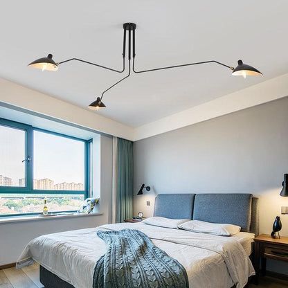 Camille Industrial Rotating Arm LED Ceiling Light Black Brass Adjustable Fixture