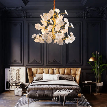 Aurélie Bloom Petal Chandelier Luxury Gold Ceiling Pendant Light