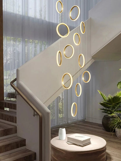 Geneviève Duplex Loft Staircase Pendant Chandelier