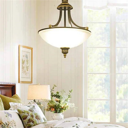 Émilie Retro Milky Glass Pendant Chandelier 3-Light