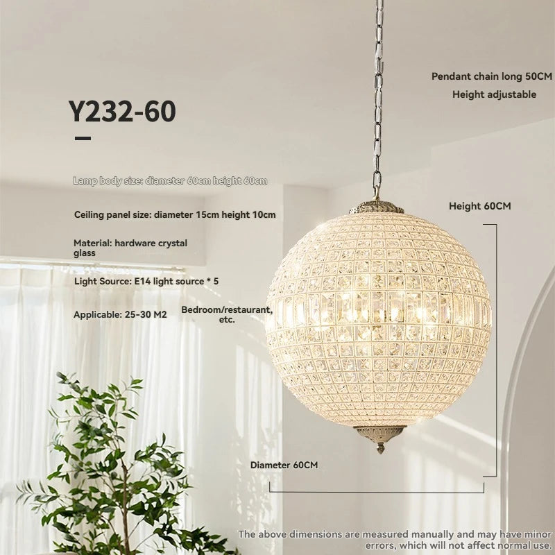 Aurélie Vintage Crystal Pendant Chandelier 6-Light Luxury