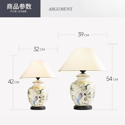 Flower and Bird Ceramic LED Floor Lamp for Bedroom and Living Room