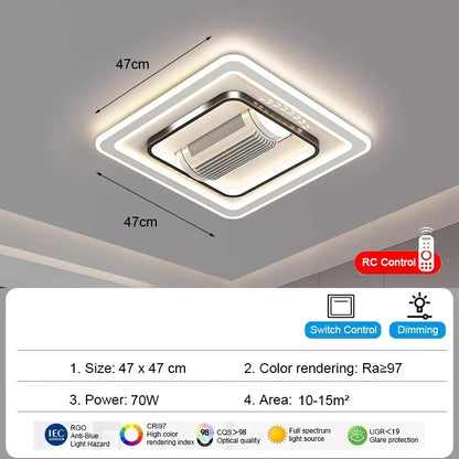 Aurevo Modern Bladeless LED Ceiling Fan Light