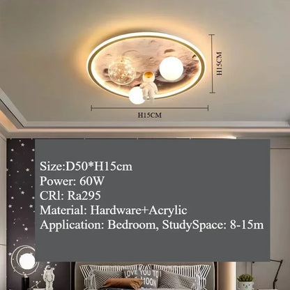 Amélie Astronaut Rocket LED Ceiling Light Kids Room Dimmable