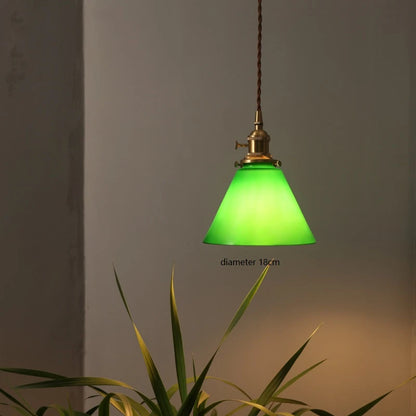 Amélie Vintage Green Glass Pendant Light
