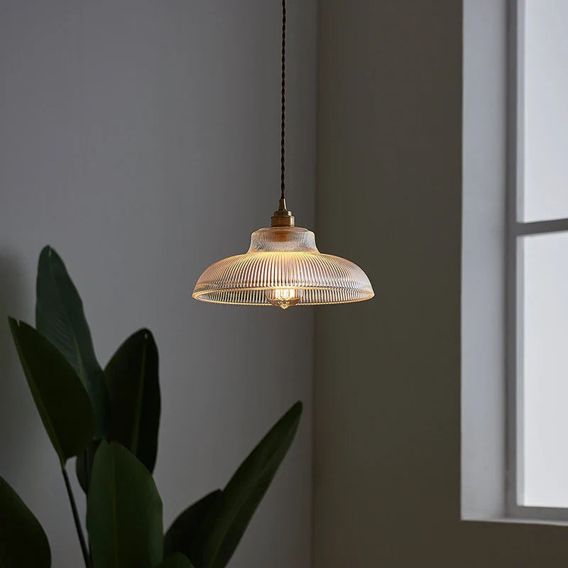 Seraphina Linden Glow Ribbed Pendant Light