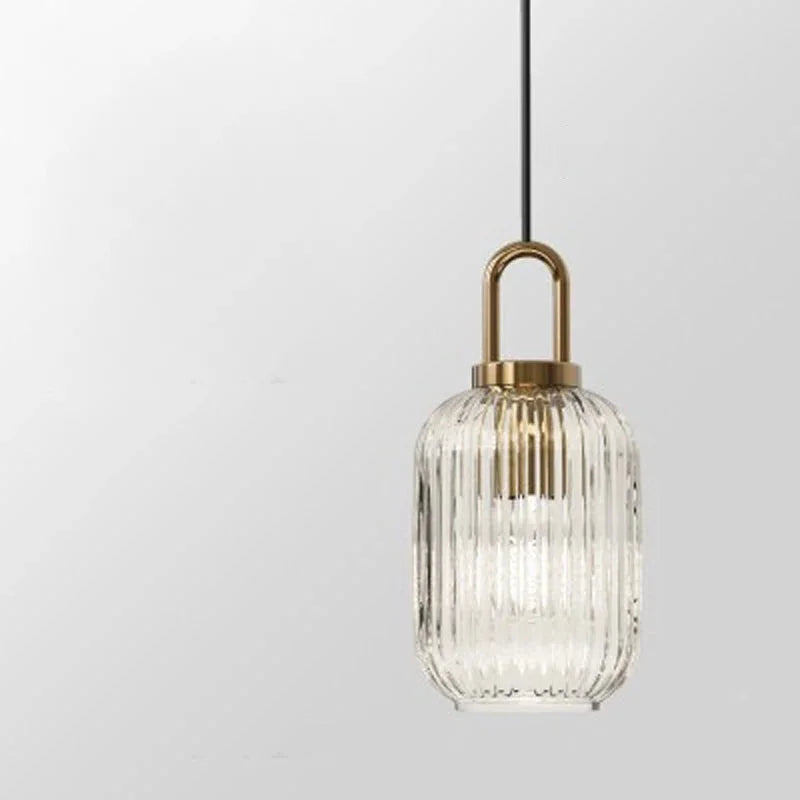 Inès Ribbed Glass Ridge Pendant