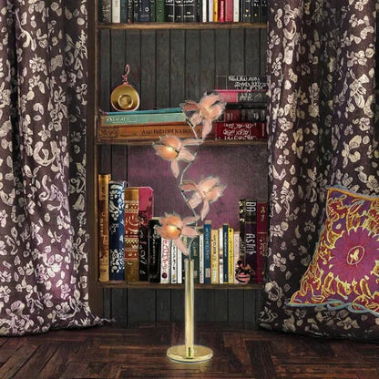 Élodie Modern Lotus LED Floor Lamp E26 Pink Glass Flower