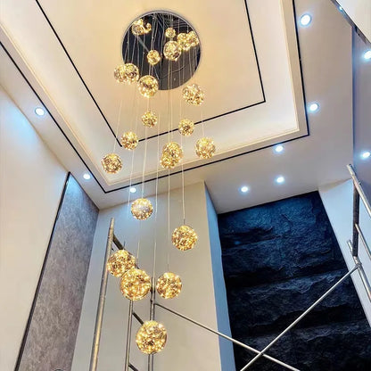 Adèle Starry Sky LED Staircase Pendant Chandelier