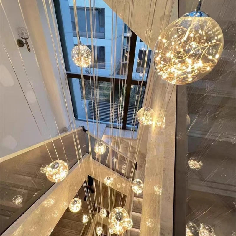 Adèle Starry Sky LED Staircase Pendant Chandelier