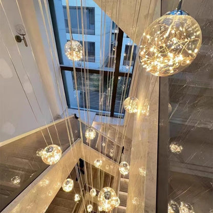 Adèle Starry Sky LED Staircase Pendant Chandelier