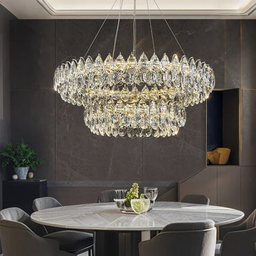 Geneviève Crystal Halo LED Pendant Chandelier