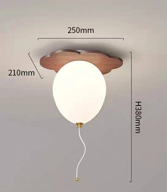 Amélie Cloud Balloon Wooden LED Ceiling Light Kids Room Dimmable