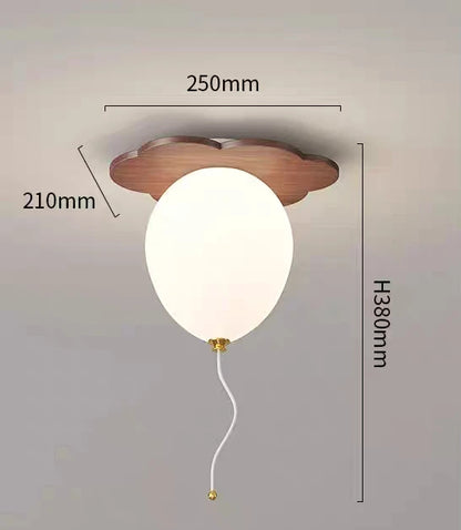 Amélie Cloud Balloon Wooden LED Ceiling Light Kids Room Dimmable