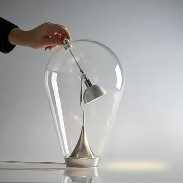 Adele Chrome Dimmable Glass Lamp
