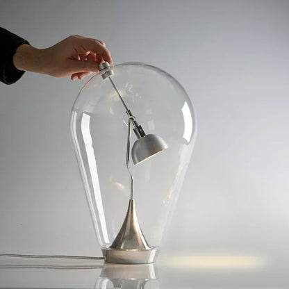 Adele Chrome Dimmable Glass Lamp