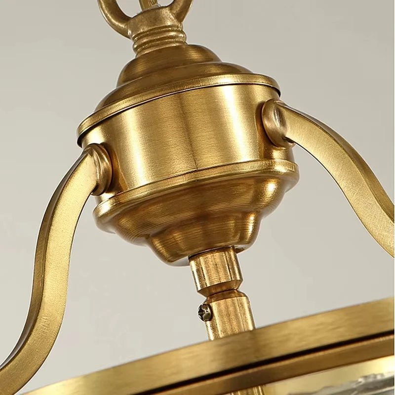 American Country Bronze and Glass Pendant Lamp for Living and Dining Rooms