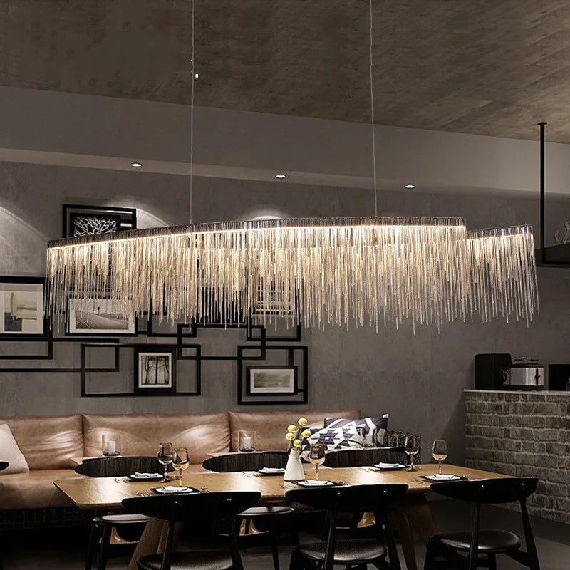 Helene Nordic Long Tassel Chain Chandelier