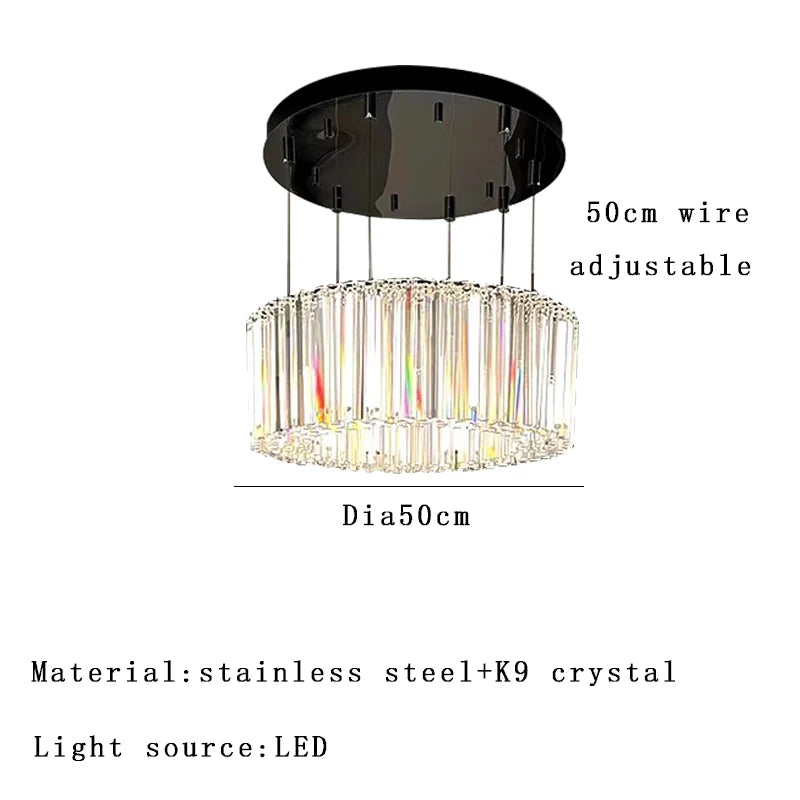 Élise Italian Luxury Round Pendant Light Crystal Ceiling Lamp