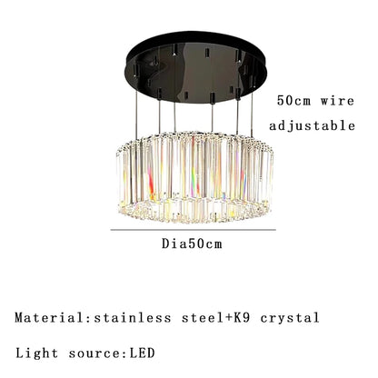 Élise Italian Luxury Round Pendant Light Crystal Ceiling Lamp