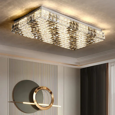 Élodie Modern Luxury K9 Crystal LED Ceiling Lamp For Living Dining Bedroom Home Interior Light