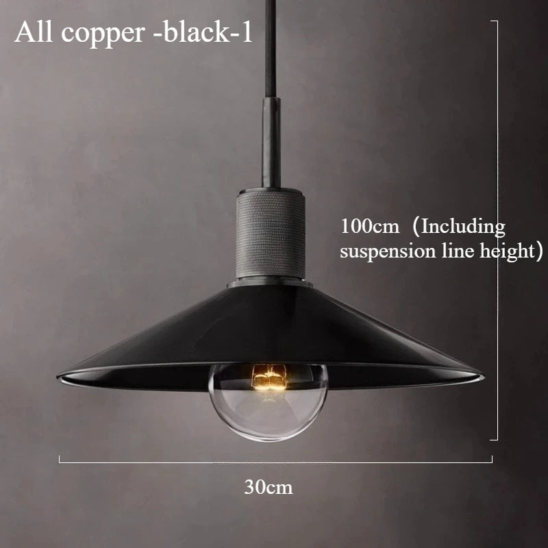 Inès Industrial Copper Cord Pendant Light Retro Cafe Fixture
