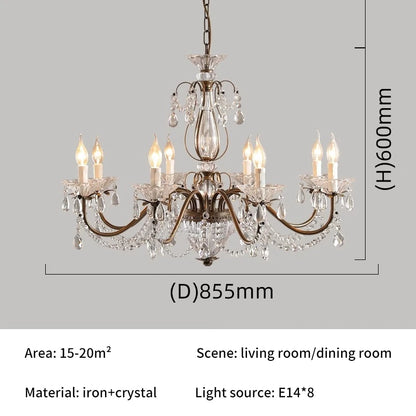 Charlotte Vintage Industrial Candle Chandelier Coffee Gold Ceiling Light