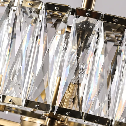 Sophie Round Crystal Semi-Flush Gold Ceiling Light Modern