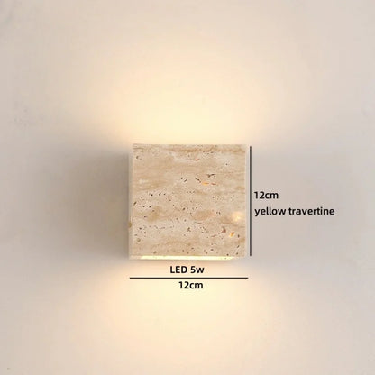 Élise Yellow Travertine LED Wall Lamp Japan Style Luxury