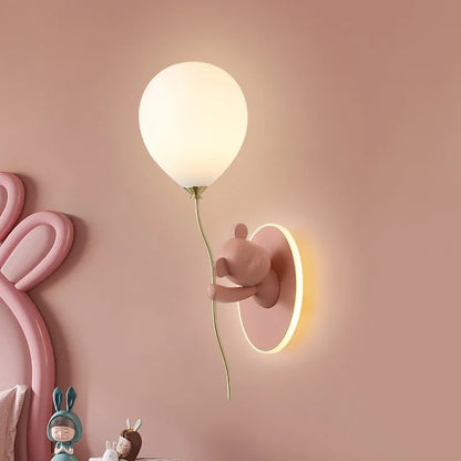 Chloé Balloon Bear LED Wall Lamp Kids Room Princess Style